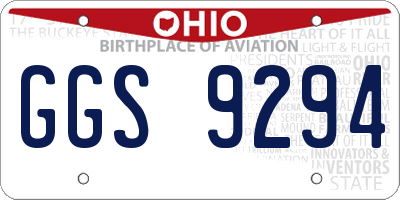 OH license plate GGS9294