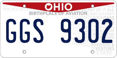 OH license plate GGS9302