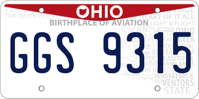 OH license plate GGS9315