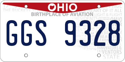 OH license plate GGS9328