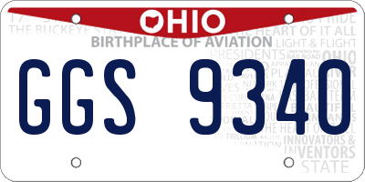 OH license plate GGS9340