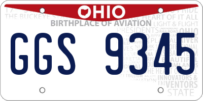 OH license plate GGS9345