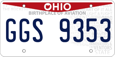 OH license plate GGS9353