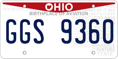 OH license plate GGS9360