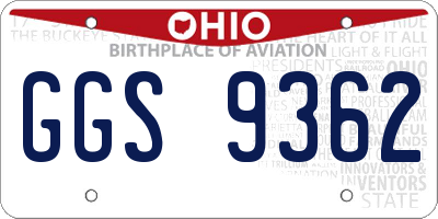 OH license plate GGS9362