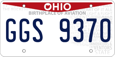 OH license plate GGS9370