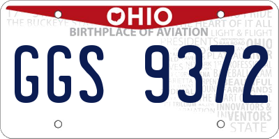 OH license plate GGS9372