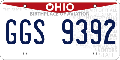 OH license plate GGS9392