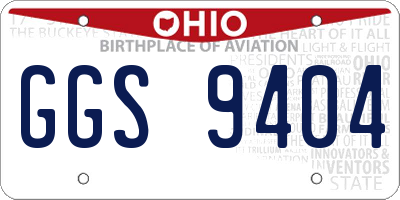 OH license plate GGS9404