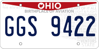 OH license plate GGS9422