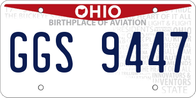 OH license plate GGS9447