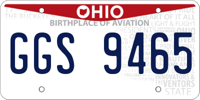 OH license plate GGS9465