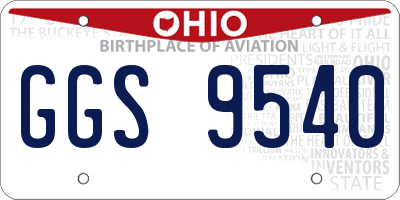 OH license plate GGS9540
