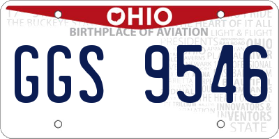 OH license plate GGS9546