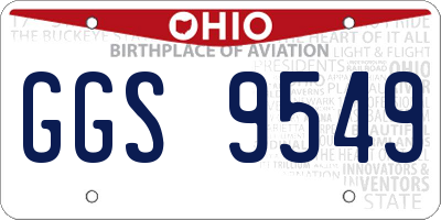 OH license plate GGS9549