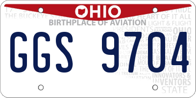 OH license plate GGS9704