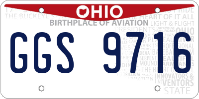 OH license plate GGS9716