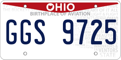 OH license plate GGS9725