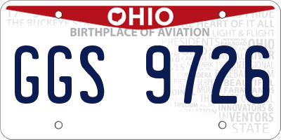 OH license plate GGS9726