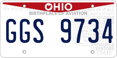 OH license plate GGS9734