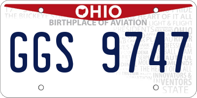 OH license plate GGS9747