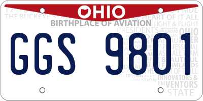 OH license plate GGS9801
