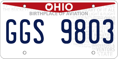 OH license plate GGS9803