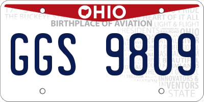 OH license plate GGS9809