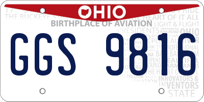 OH license plate GGS9816