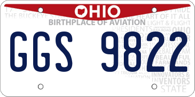 OH license plate GGS9822