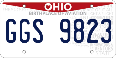 OH license plate GGS9823