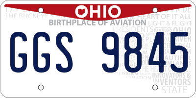 OH license plate GGS9845