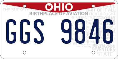 OH license plate GGS9846