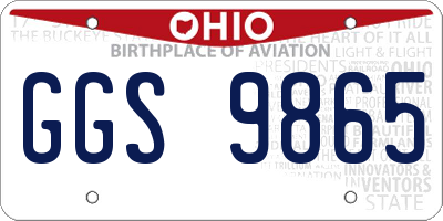 OH license plate GGS9865