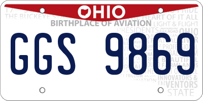 OH license plate GGS9869