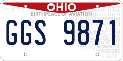 OH license plate GGS9871