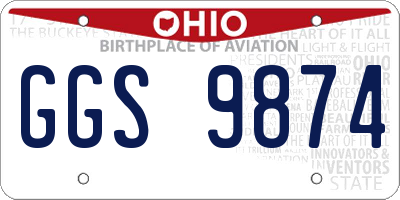 OH license plate GGS9874