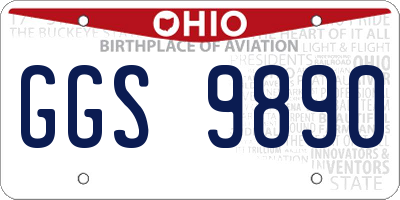 OH license plate GGS9890