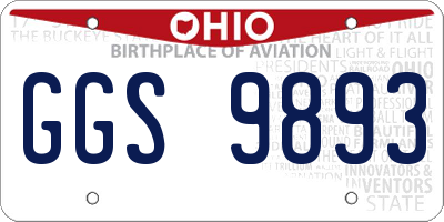 OH license plate GGS9893