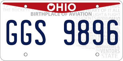 OH license plate GGS9896