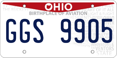OH license plate GGS9905