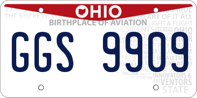 OH license plate GGS9909
