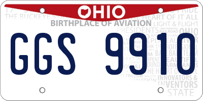 OH license plate GGS9910