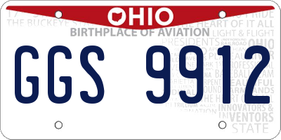 OH license plate GGS9912