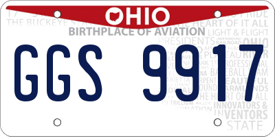 OH license plate GGS9917