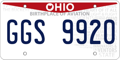 OH license plate GGS9920