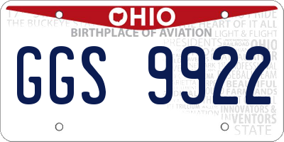 OH license plate GGS9922