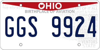 OH license plate GGS9924