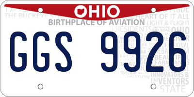 OH license plate GGS9926