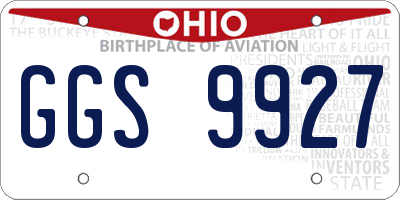 OH license plate GGS9927